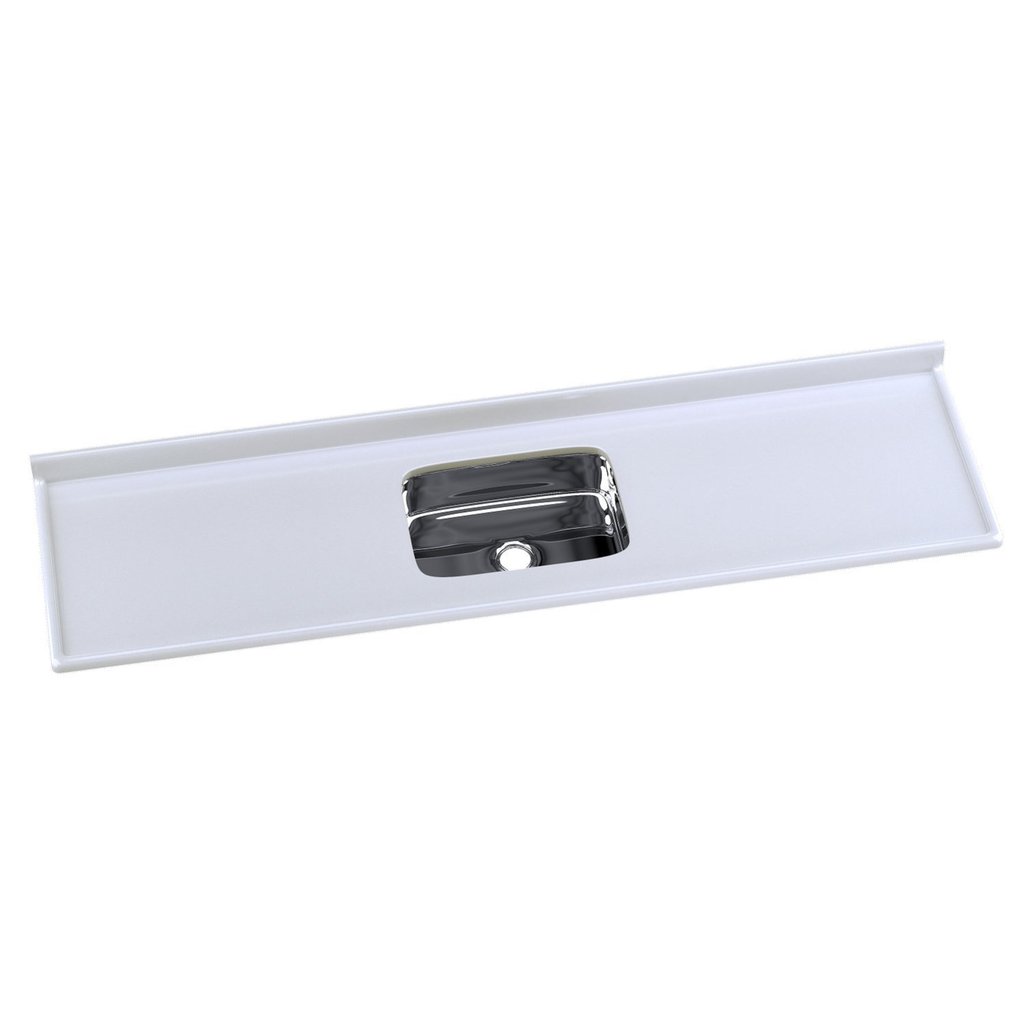 Pia para Cozinha em Mármore Sintético com Cuba em Aço Inox 199CMX55CM Aj Rorato Gelo