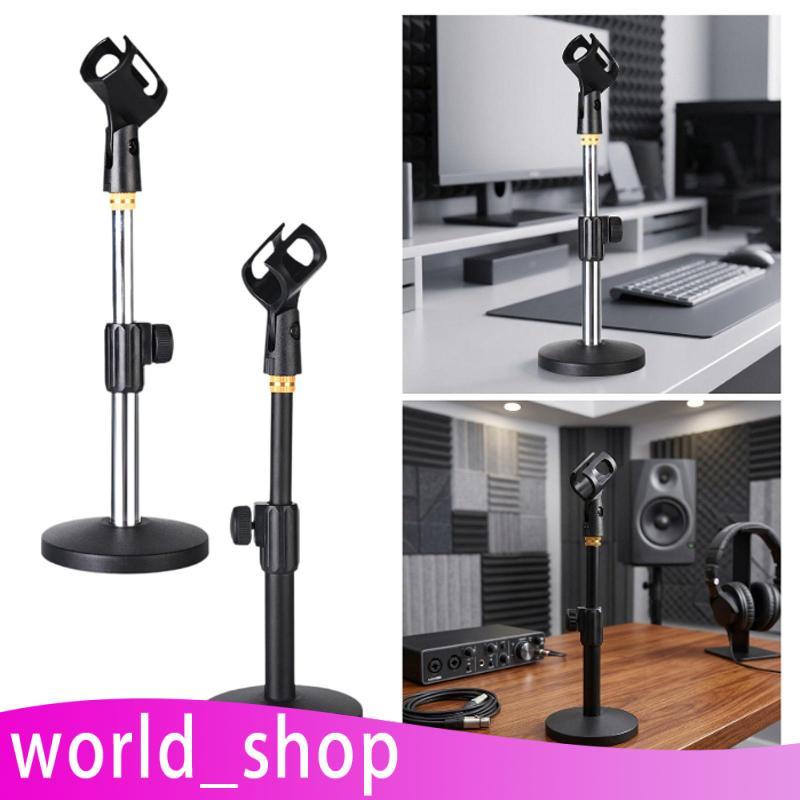 [World_shop] Suporte Compacto Para Microfone De Mesa Ajustável Pedestal De Metal Estúdio Podcast Conferência Desempenho 