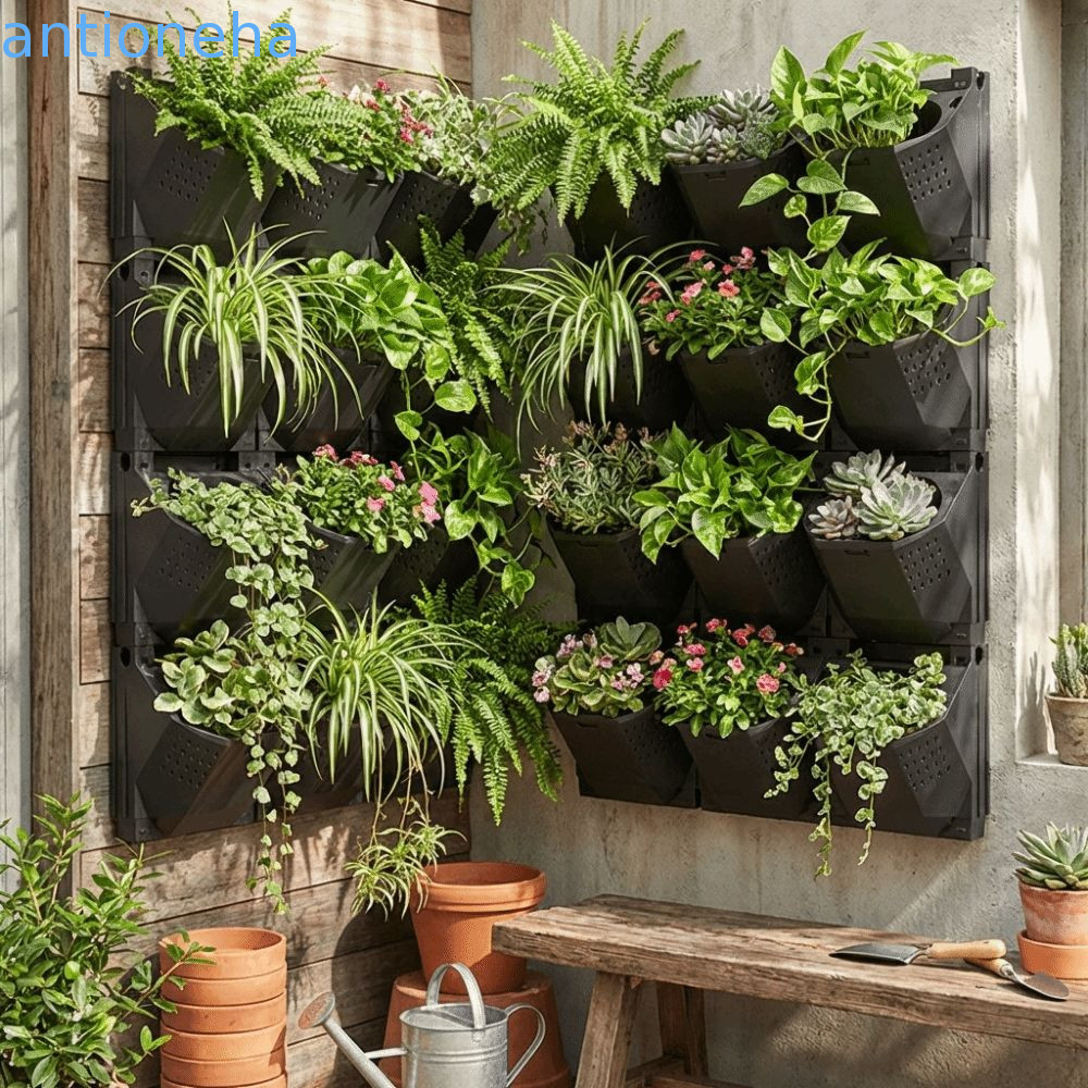 Vaso De Parede ANTIONEHA , Plantador Vertical De Plástico Com 2/3 Furos , Recipiente De Cultivo De Plantas De Drenagem V
