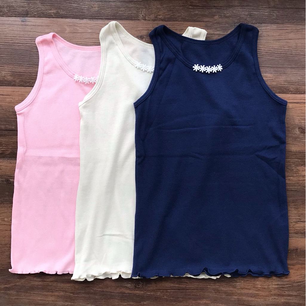 Exportação meninas primavera verão puro algodão camisa de fundo das crianças colete bottoming roupa interior médio grand