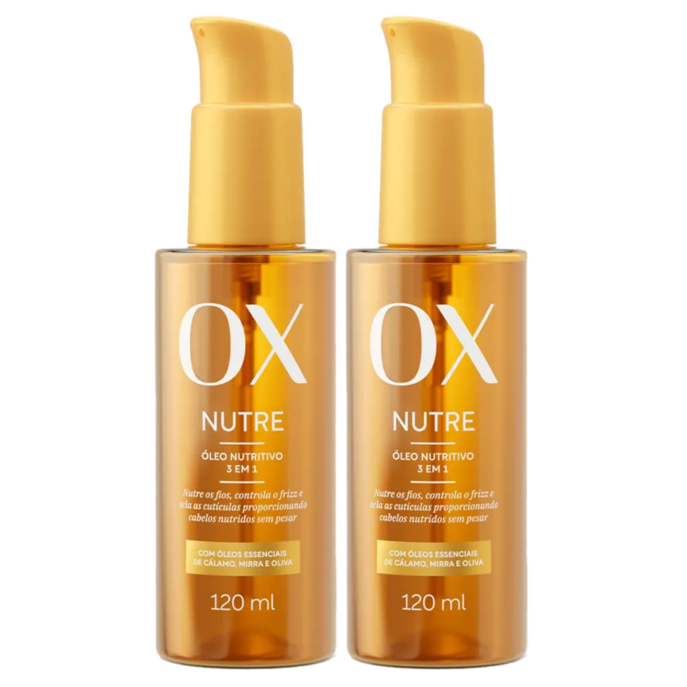 Kit Óleo Capilar Nutritivo OX Nutre 3 Em 1 120ml - 2 Unidades