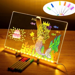 Luminária LED Escrever Abajur 3D Quadro De Notas  Cores Mensagens Acrílico Iluminado Apagamento 15x15 20x20 30x20 loja