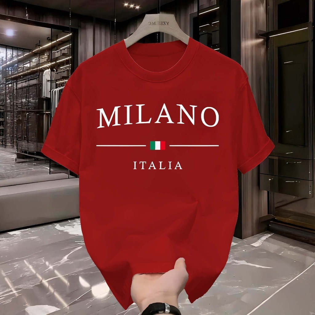 Camiseta Milano Italia T-Shirt 100% Algodão Camisa Masculina Street Wear Manfinity