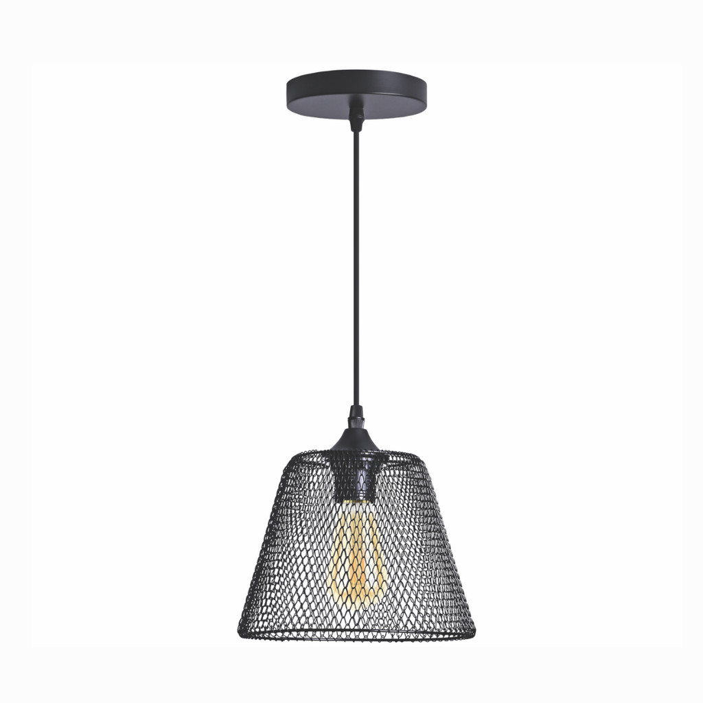 PENDENTE ARMADO FORMER G-LIGHT PRETO/METALIZADO COM CANOPLA E-27