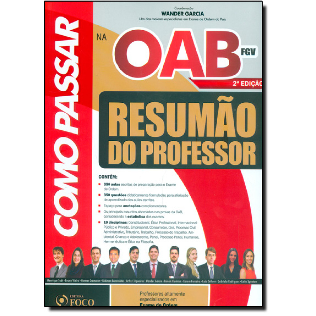 Como Passar na Oab Fgv: 1º Fase Resumão do Professor