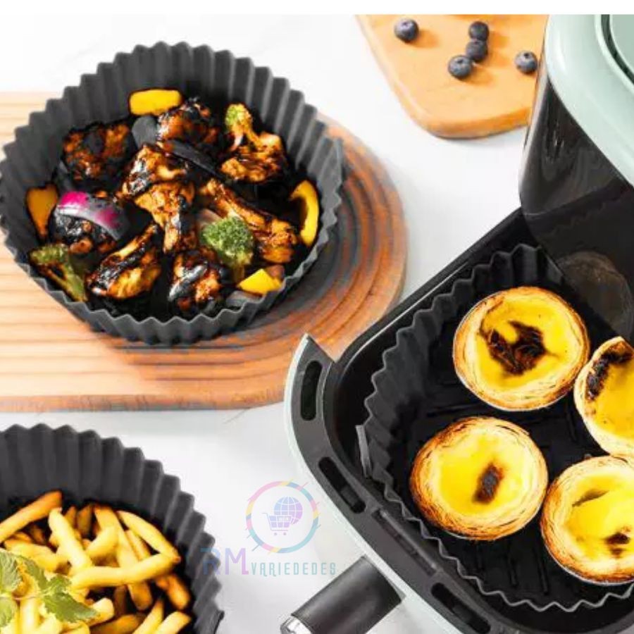 Forma De Silicone Para Air Fryer Forno Micro-ondas Fritadeira Assadeira Antiaderente