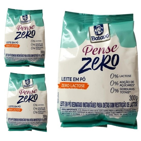 Leite em Pó Batavo Pense Desnatado Zero Lactose 300G - 3 UN