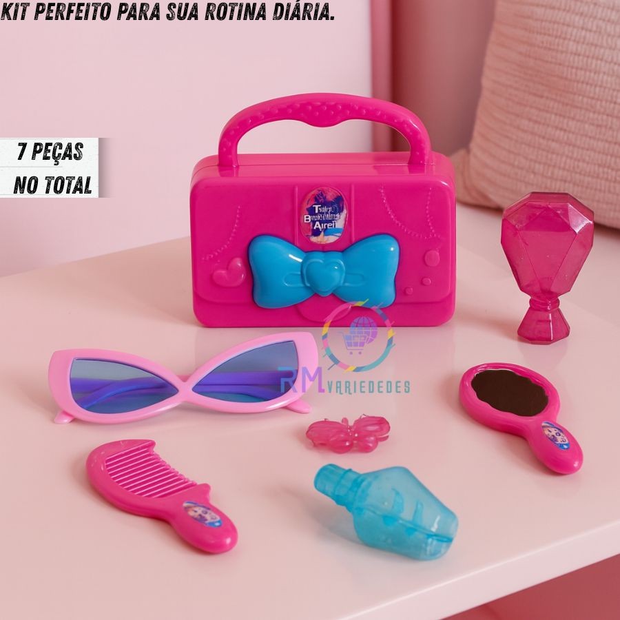 GLAM GIRL 7 Peças Acessórios Kit Beleza Kit Maquiagem e Beleza Infantil Fashion