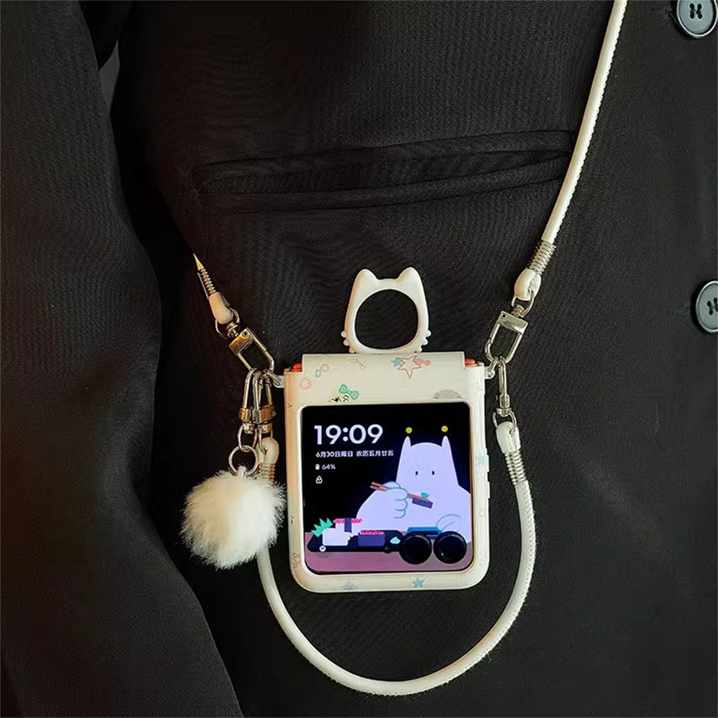 LUKEN Ins Cute Puppy Kitty Ring Capa Portátil De Eixo Central Para Motorola Razr