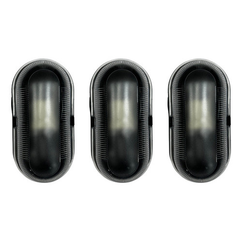 Kit 3 Und Arandela Luminária De Jardim Preta Sem Grade Opl Preto