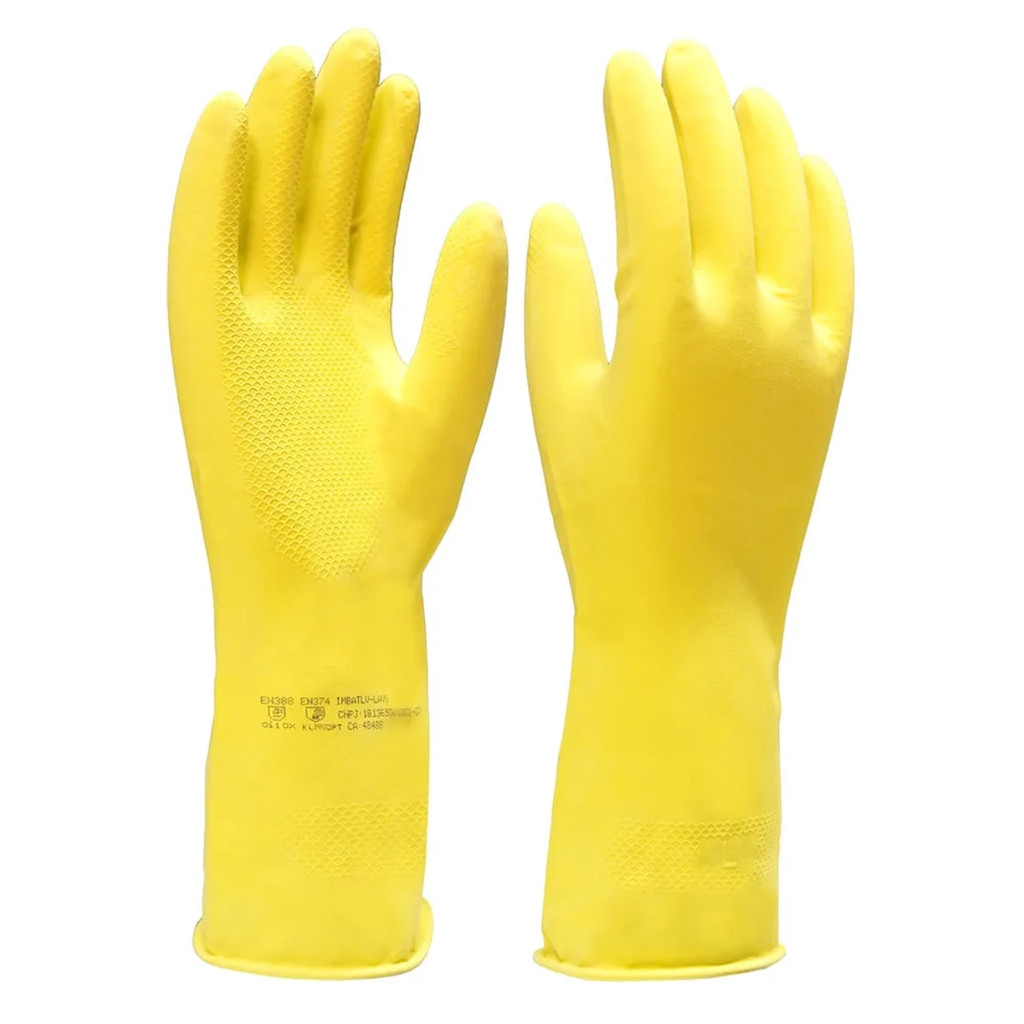 Kit 10 Luva Latex Verniz Amarela Limpeza Doméstica Imbat