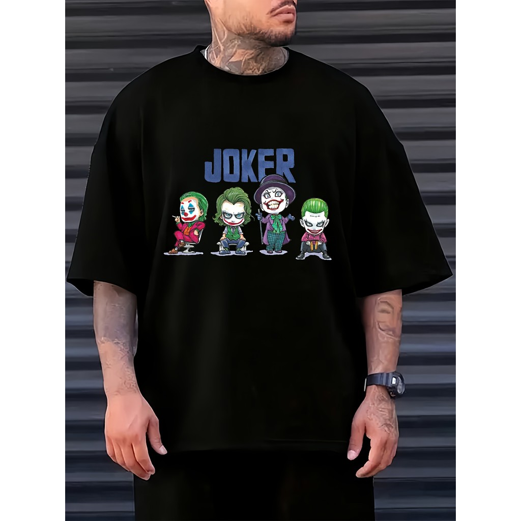 Camiseta Unissex Premium Plus size Joker Série Personagens Oversized Básica Oversized 100% Algodão Confecção Própria