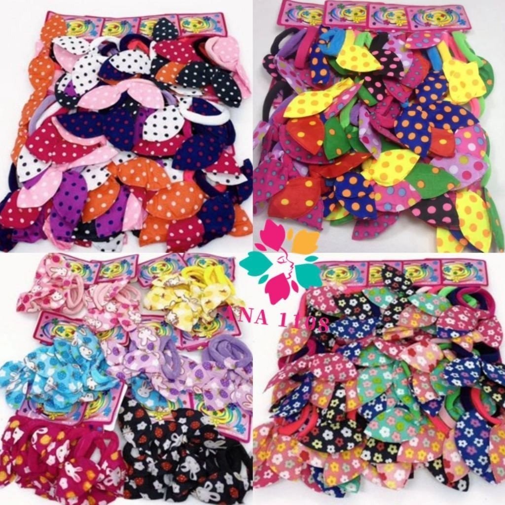 GGUAN Rabicó Pra Cabelo Meia De Seda Com Enfeite com 48 Peças orelhas de coelho em Oferta na Shopee