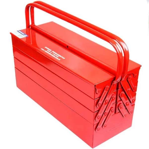 Caixa de Ferramentas Sanfonada com 7 Gavetas Super Resistente com Alça Fixa Cor Vermelho - Marcon