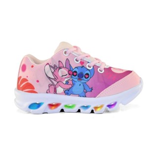 Tênis de Led Infantil Menina Stitch Rosa Divertido e Estiloso em Oferta na Shopee