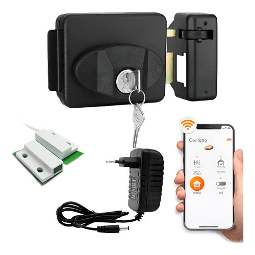 Kit Fechadura Elétrica Ppa 2 Chaves Abre App Celular Wifi