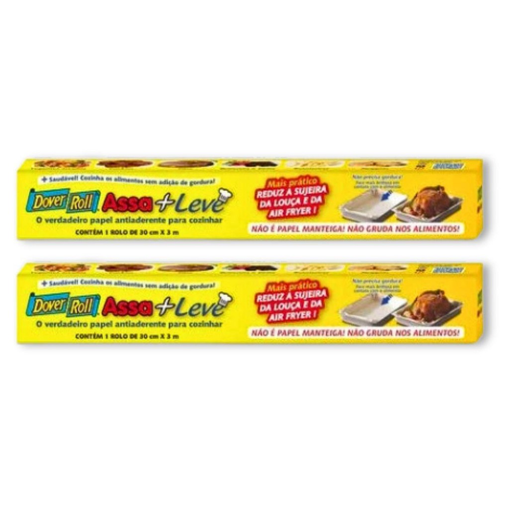 Kit 2un Assa + Leve Papel Antiaderente P/ Cozinhar 30Cm X 3M Dover Roll em Oferta na Shopee