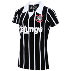 Camisa Polo Retrô Corinthians Kalunga Edição 1990 Feminina Oficial