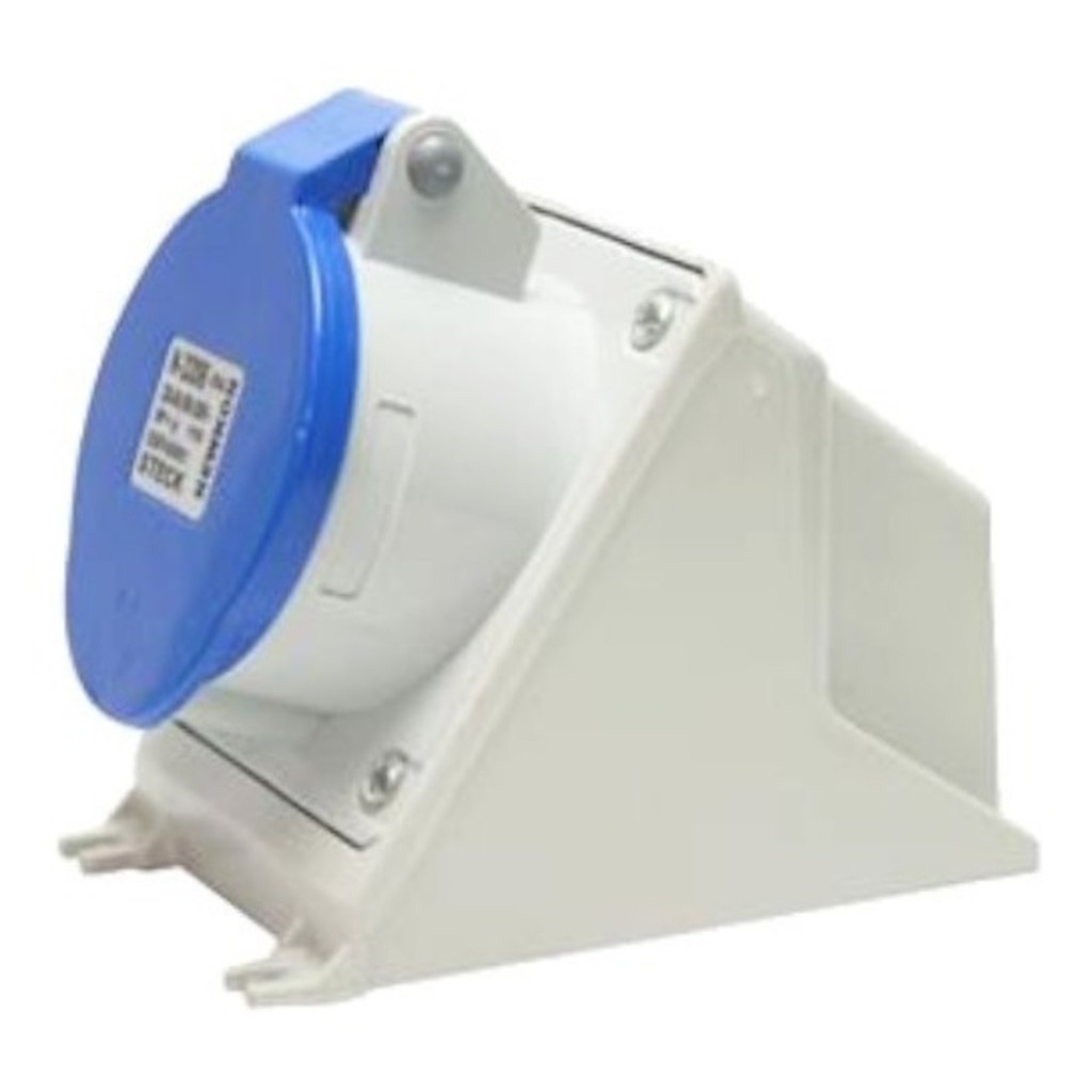 Tomada Sobrepor 3P+T 32A 220V 9H Azul - N-4209 Steck