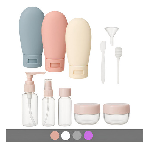 Kit 11 Frascos Viagem Shampoo Creme Sabonete Cuidados Pessoais para Avião viagem Multiuso necessaire