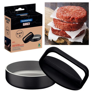 Prensador e Modelador de Hambúrguer Tramontina Black Burger Forma Antiaderente Carne Caseira Vegana em Oferta na Shopee