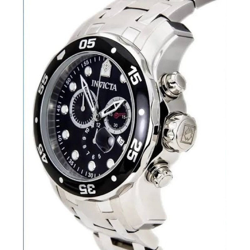 Relógio Invicta Pro Diver Scuba 0069 Prata com caxa Mostrador Preto