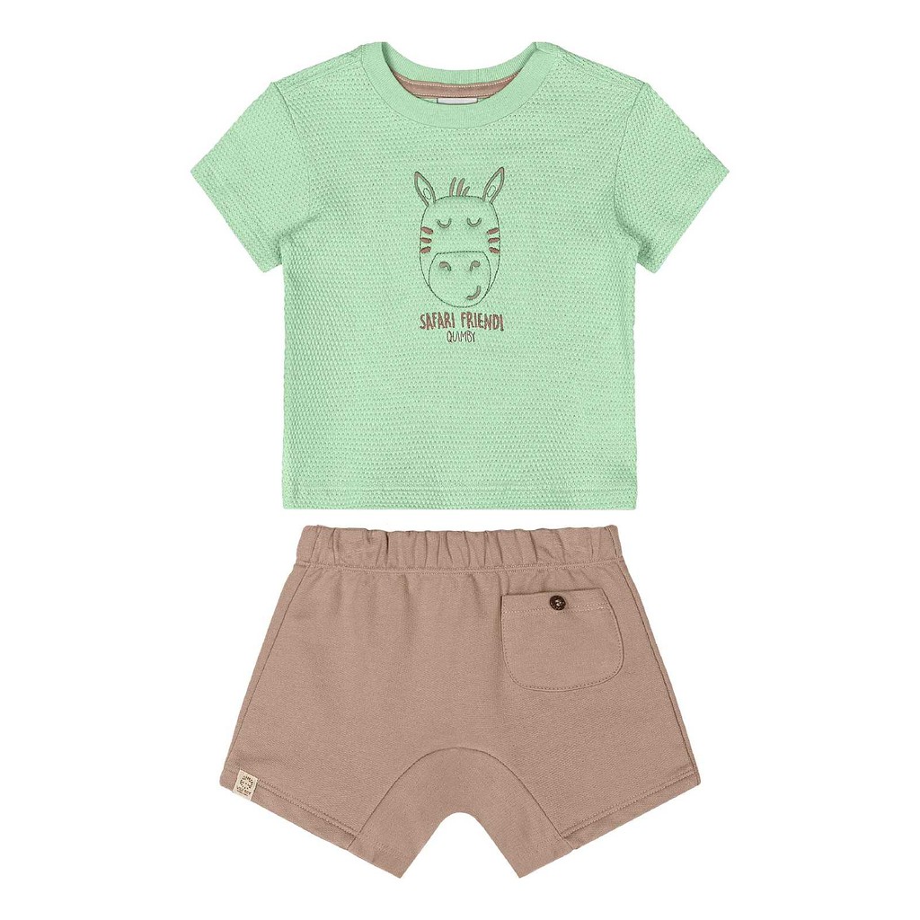 Conjunto Camiseta e Bermuda para Bebê Quimby em Oferta na Shopee