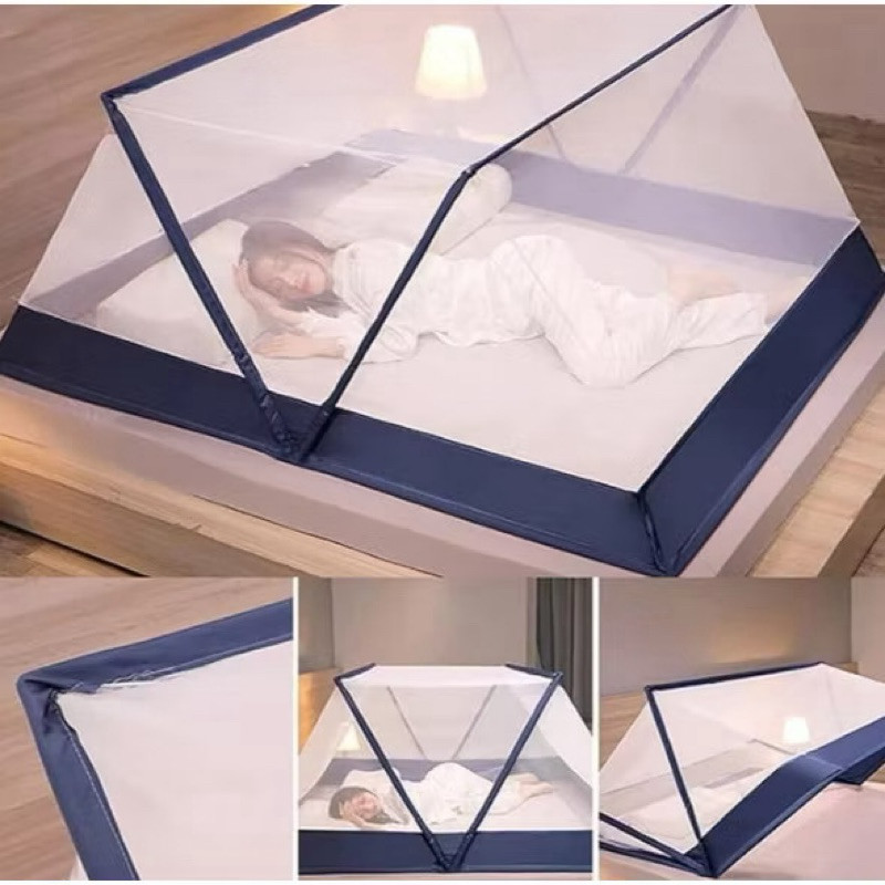 Imagem Mosquiteiro Para Cama Casal Portátil Tenda Protetora de Mosquito e Pernilongo Dobrável Rede Mosquiteira tela anti