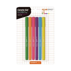 Caneta Gel Rainbow 0.7 Colorida - Blister com 6 Unidades Jocar Office Leo&Leo Leonora - 97936