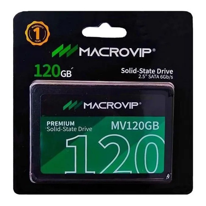 Hd Ssd 120gb 2,5 Sata 3 Macrovip P/ Computador Pc Notebook Preto
