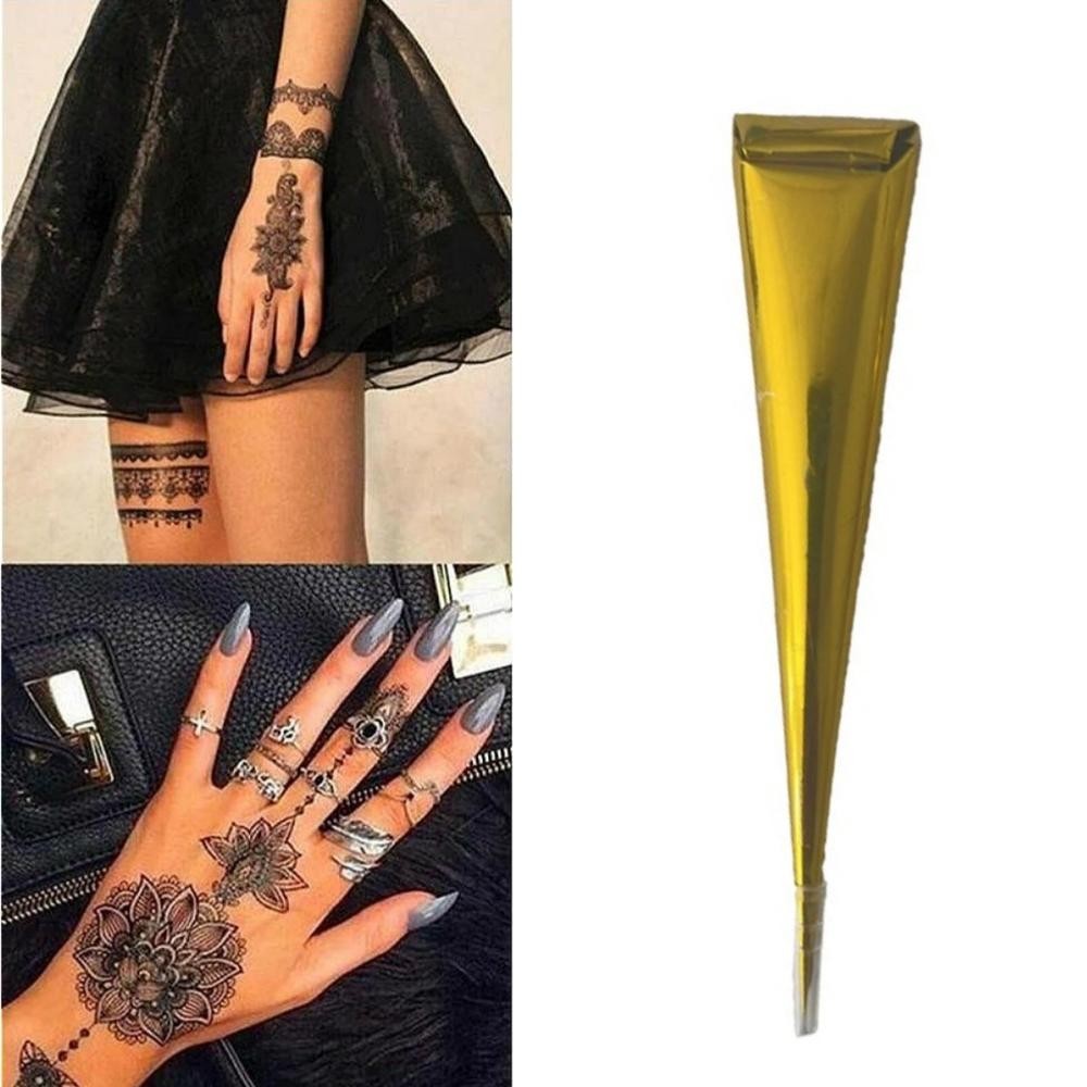 1PC Colorido Henna Tatuagem Pasta Preto Marrom Cones Indiano Para Temporária Adesivo Pintura Corporal Arte Creme Cone