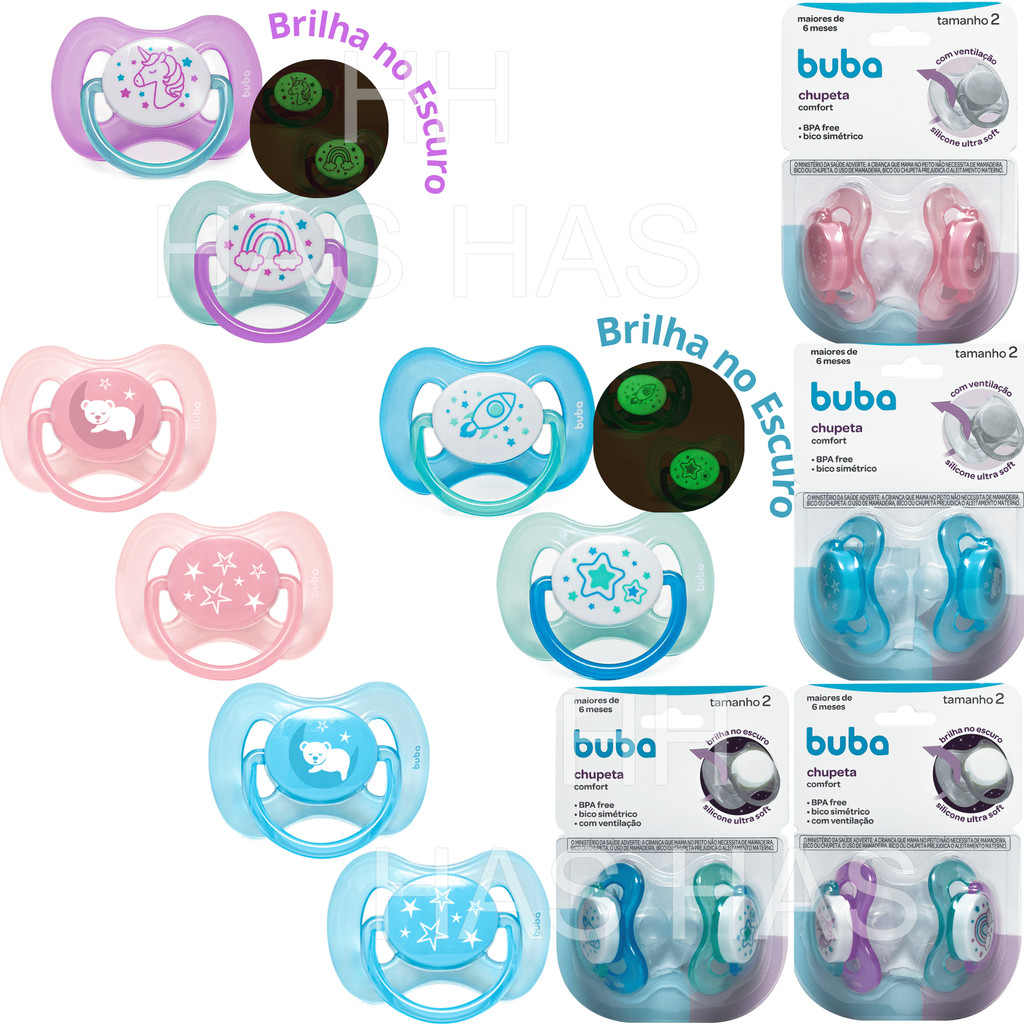 Kit 2 Chupetas Silicone Confort Ultra Soft +0 Meses Tamanho 1 e 2 Recém Nascido Bebe Bico Buba em Oferta na Shopee