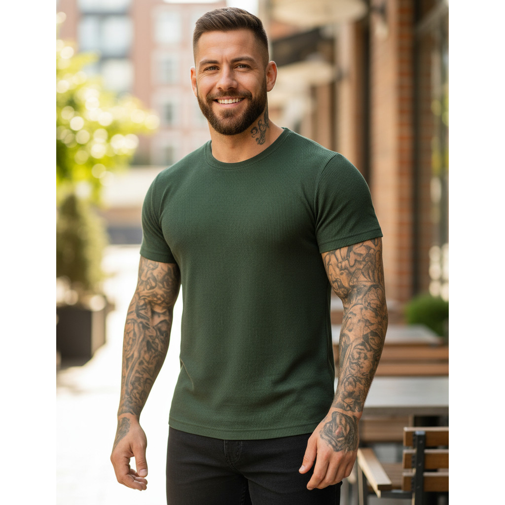 Camisa Justa Americana Canelada Gringa Gola Alta