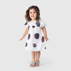 Vestido Poá Manga Curta Bebê Feminino Lilica Ripilica