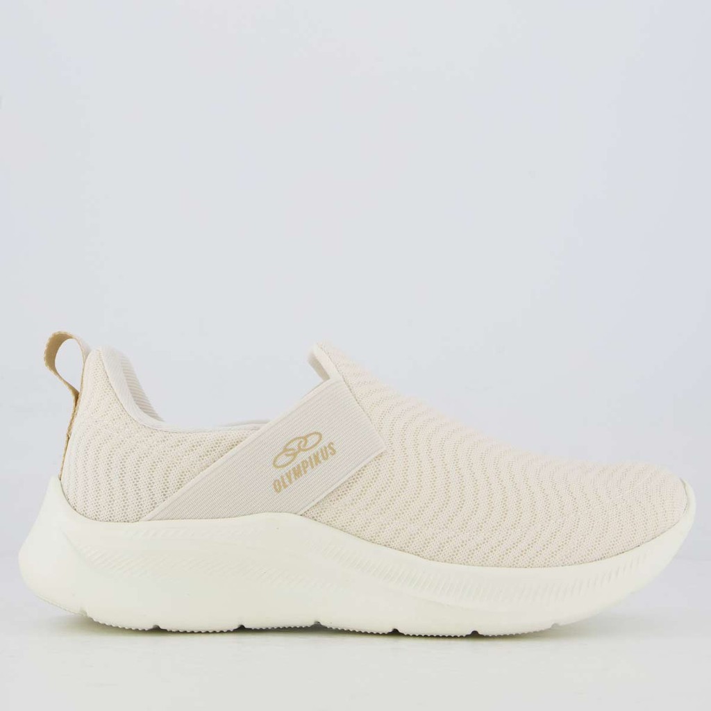 Tênis Olympikus Flutua Feminino Bege e Dourado em Oferta na Shopee