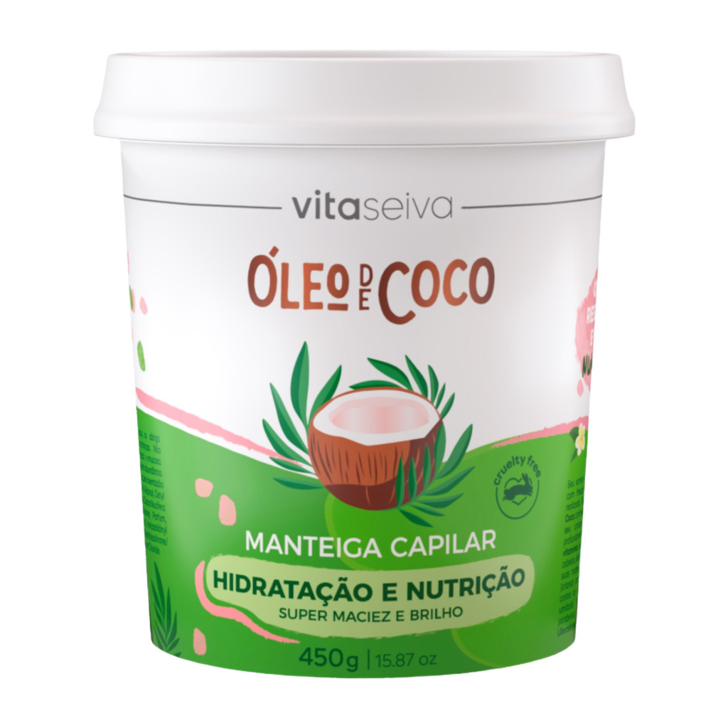 Manteiga Capilar Óleo de Coco Vita Seiva 450g em Oferta na Shopee