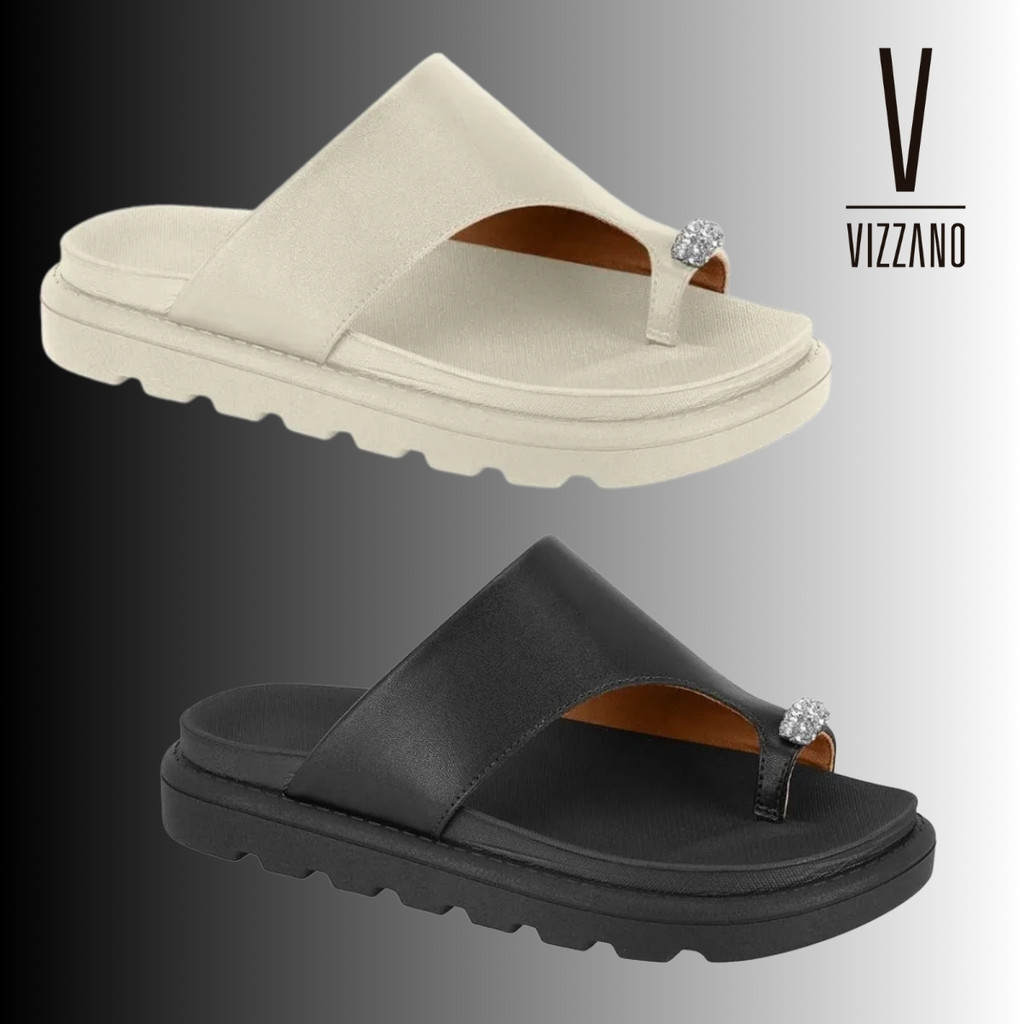 Chinelo Slide Papete Vizzano Feminino Anatomico Original Leve Confortável Anel no Dedão 6510.124