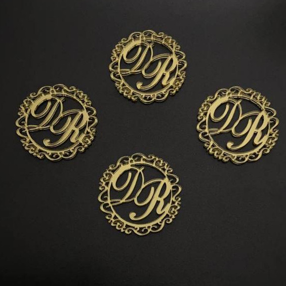 Aplique Brasão Personalizado 4cm Acrílico Espelhado Personalizados, Lembrancinhas e Artesanatos.