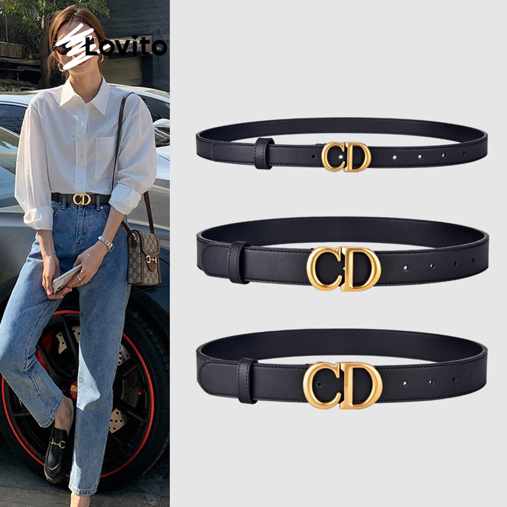 Lovito Elegante Cinto Feminino Estampa de Letra LFA11761 em Oferta na Shopee