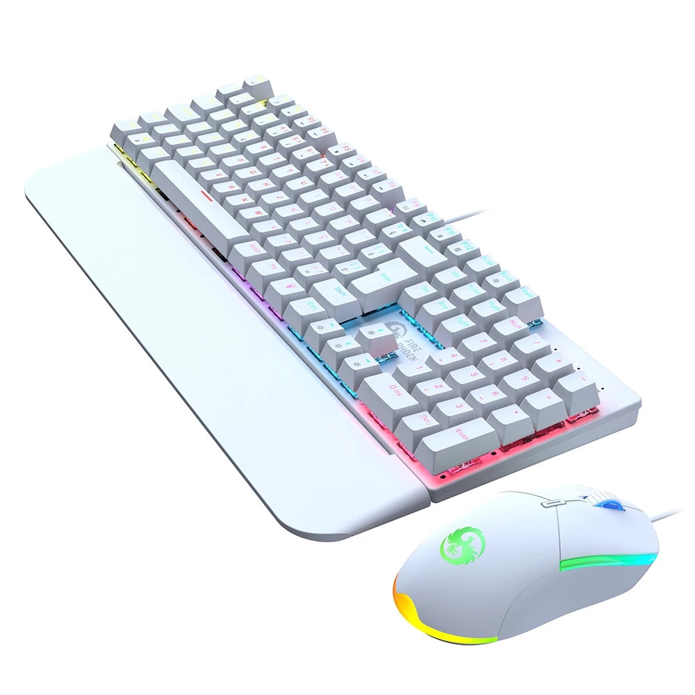 Kit Teclado Mecânico Gamer Switch Blue RGB + Mouse 3200DPI Anti-Ghosting PC/Console em Oferta na Shopee