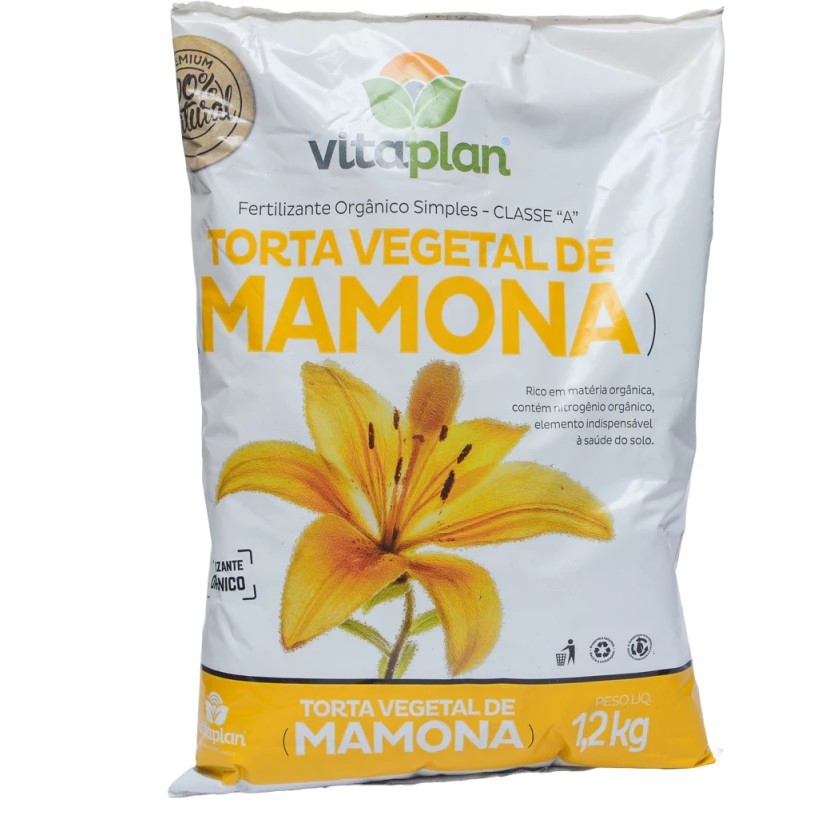 Fertilizante Torta de Mamona Organico Vitaplan saco 1,2 kg