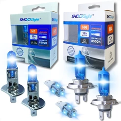 KIT PAR LÂMPADA H4 8500K SUPER BRANCA + PAR H1 8500K + PAR T10 LED FAROL