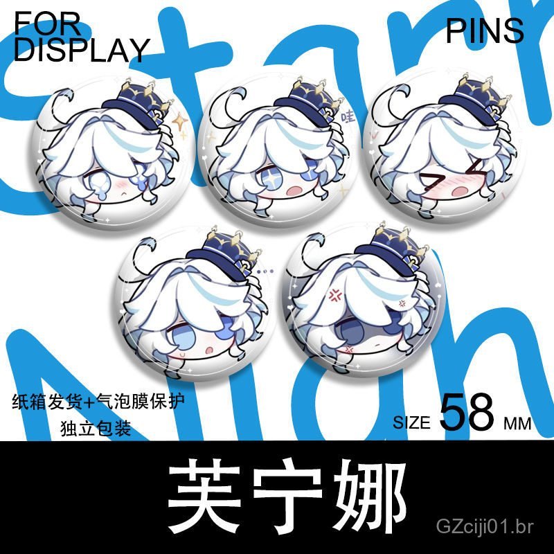 Furina, Deus da Água de Genshin Impact, Versão de Broche, Pingente 2D, Presente de Aniversário, Fofo, de Alto Valor, Bol