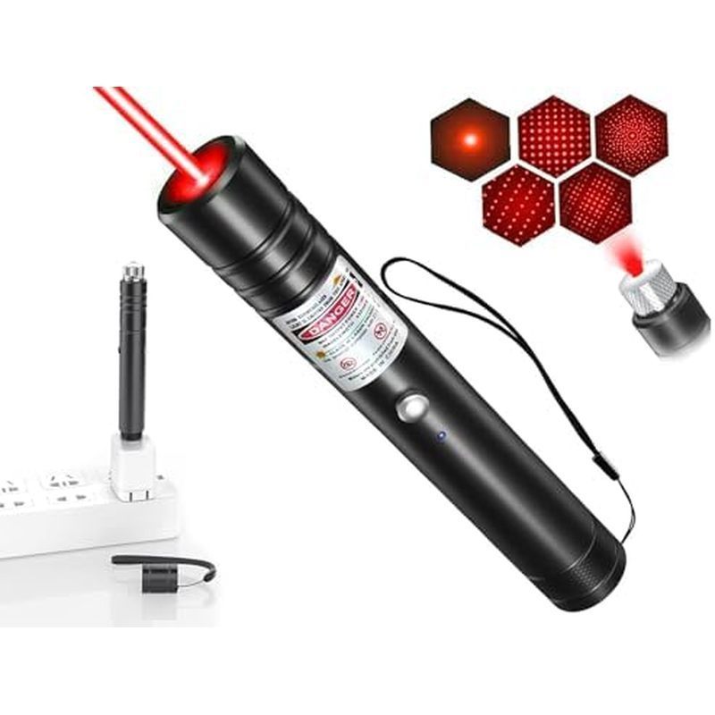 Caneta Laser Roxa IVVTRYI Brinquedo De USB Recarregável , Com Tampa Em Formato De Estrela , Comprimento Focal Ajustável