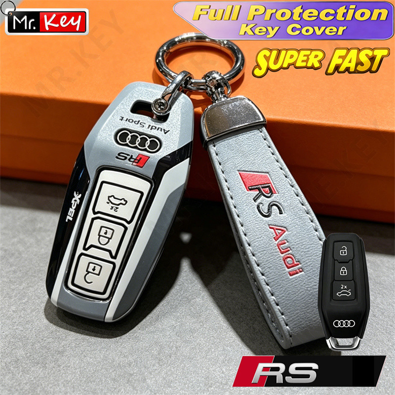 [Mr.Key] Capa De Chave Estilo Esportivo RS Para 2026 Novo Audi A4 A5 A6 A7 E-tron Q3 Q5 Fob Case Protector