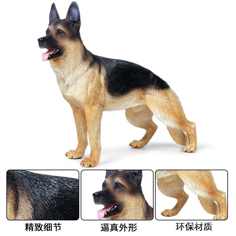 Figurinha Realista de Pastor Alemão, Brinquedo Decorativo, Modelo de Animal Alemão, Grande, Simulação Estática de Cão de