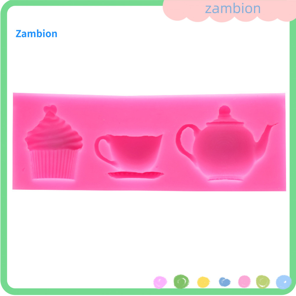 3 Cavidade Silicone Bule Copo Cupcake Fondant Molde Bandeja De Cozimento Ferramenta De Decoração Do Bolo