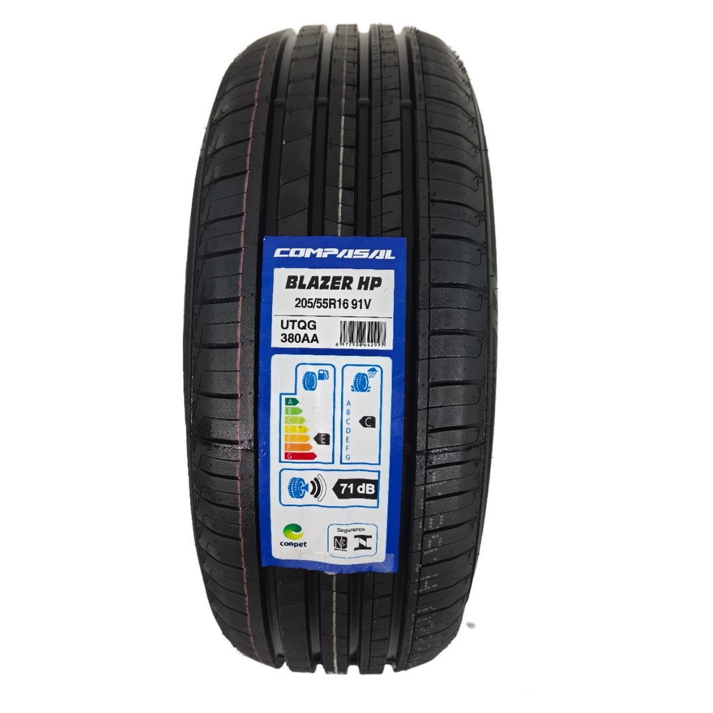 Pneu Novo 205/55R16 Compasal Blazer HP 91V Prisma Vectra Zafira Aircross Ford Focus Civic Versa Golf