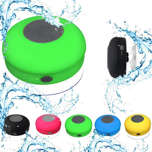 Caixa De Som Mini P/ Banho A Prova D´água Coloridas Cor Preto - Verde - Rosa - Branco - Amarelo - Azul