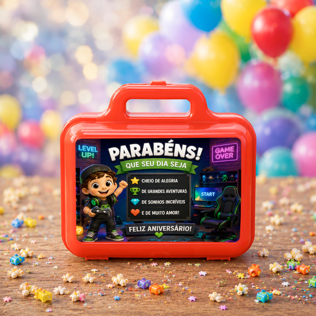 Maletinhas Tema Gamer Kit 5 Festa Infantil Menino